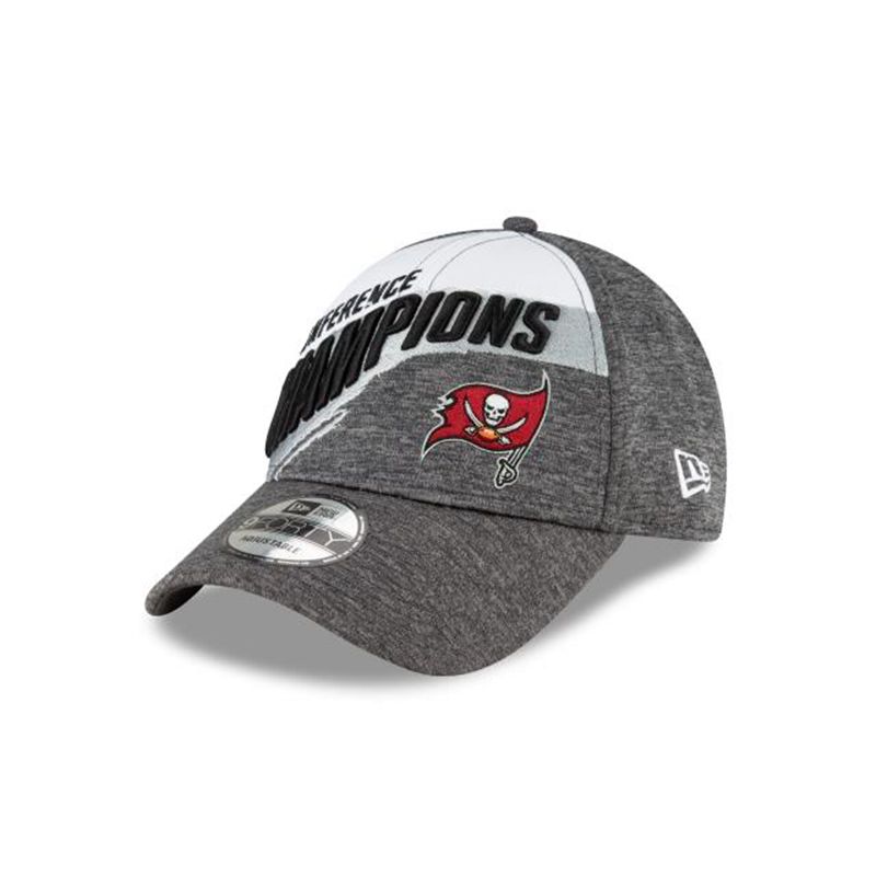 NFL Tampa Bay Buccaneers Conference Champions Official Locker Room 9Forty Adjustable (KVE5485) - Grey New Era Caps